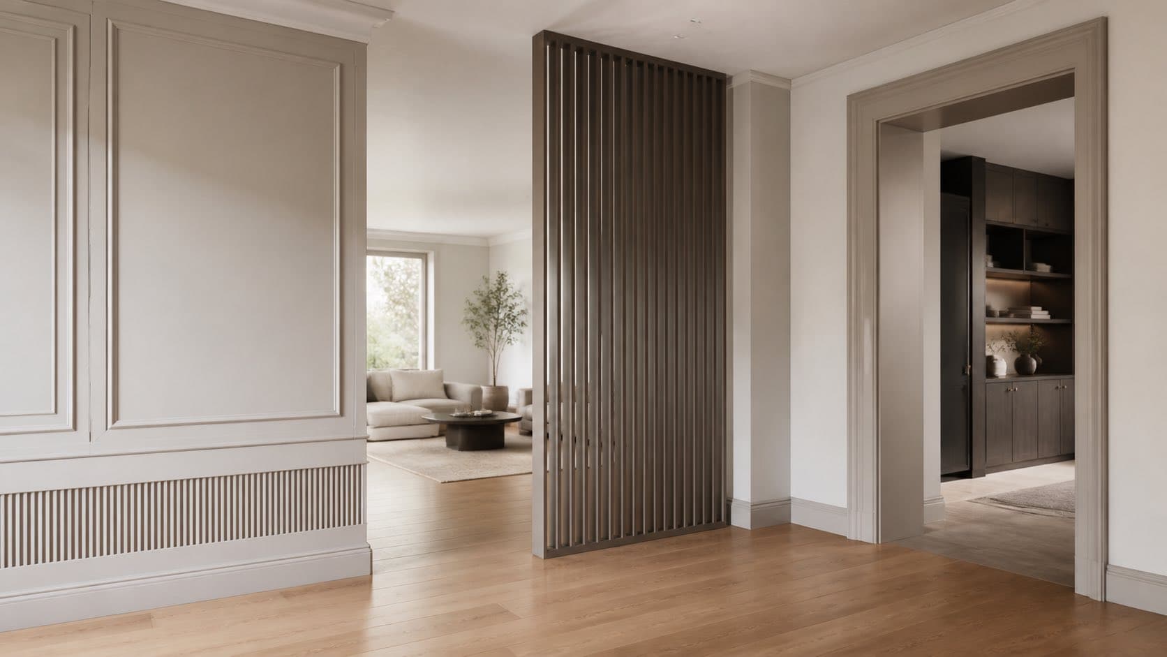 Modern gestalteter Wohnraum mit hochwertigen Bauelementen
